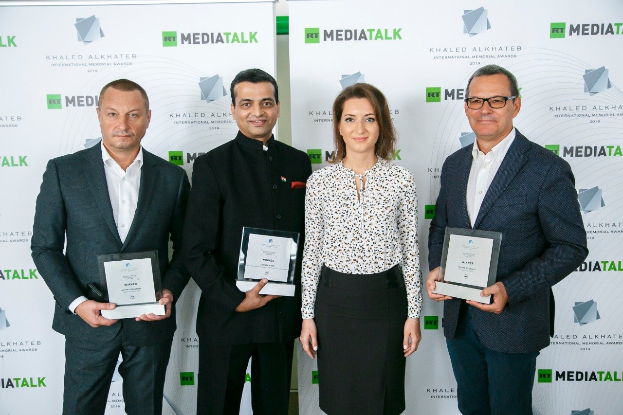 2019 winners with the head of RT Arabic Maya Manna