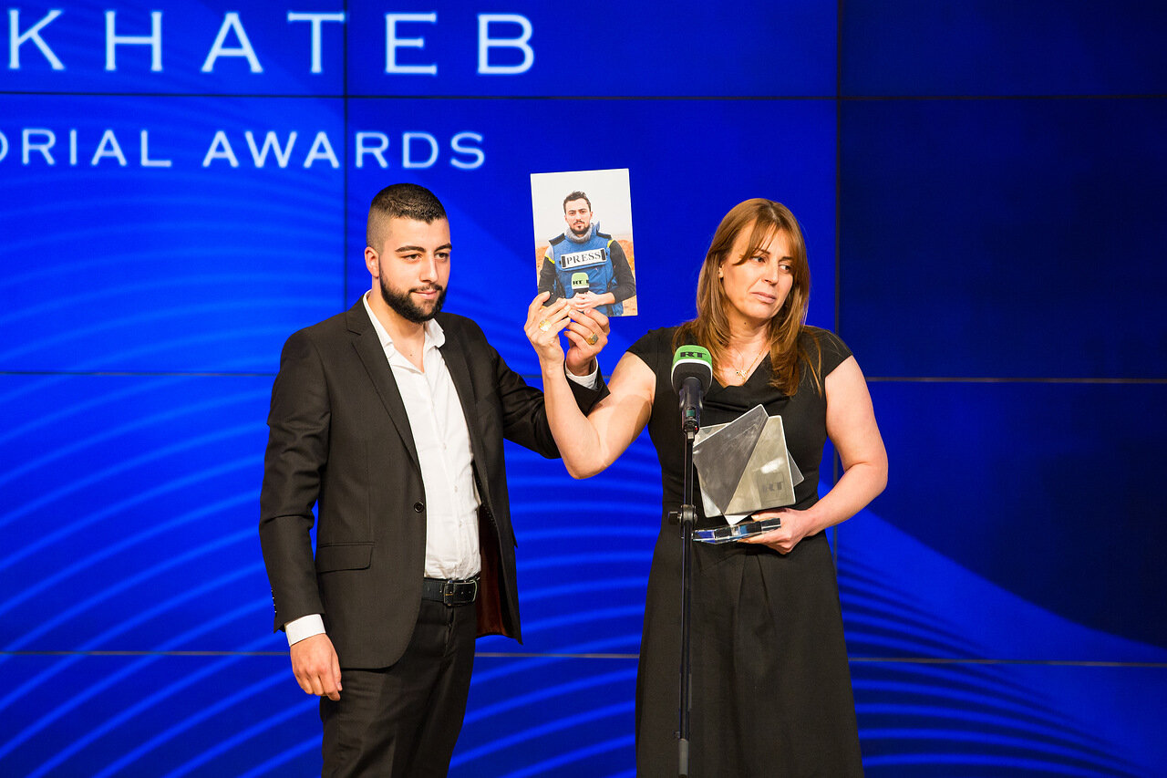 Khaled Alkhateeb family at the 2018 awards ceremony